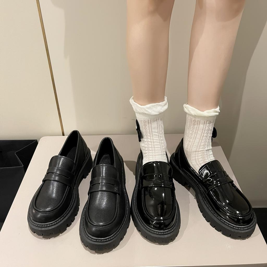 New Japanese Style College Student Shoes Cosplay Lolita Shoes for Women/Girl Fashion Black/Coffee Uniform Platform Shoes 2024
