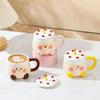Birthday Gift Ceramic Cup High-value Gift Box Household Mug with Lid Cute Cake Cup Baby Gift Mugs Coffee Cups
