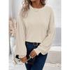 Women S Solid Ribbed Long Sleeve Casual T Shirt