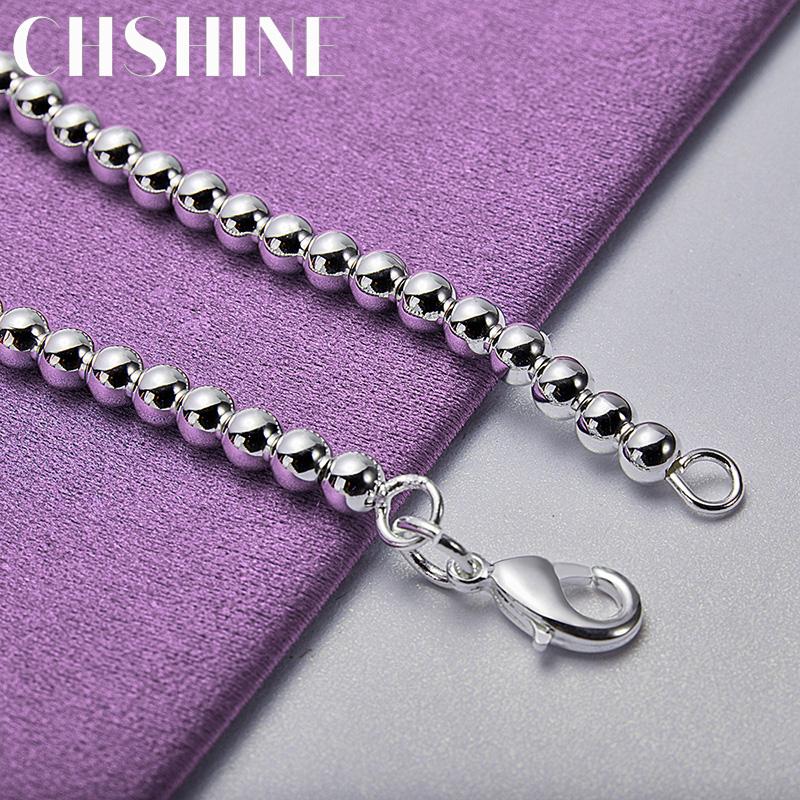 CHSHINE 925 Sterling Silver 4mm Beaded Chain Bracelet For Women Party Hot Sale Fashion Charm Jewelry