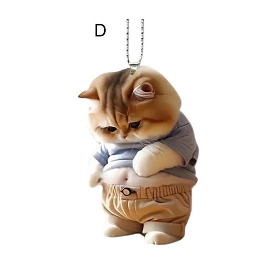 Автомобильный кулон Fat Belly Cat Car Подвеска Украшение Легкий Акриловый Подвесной Декор