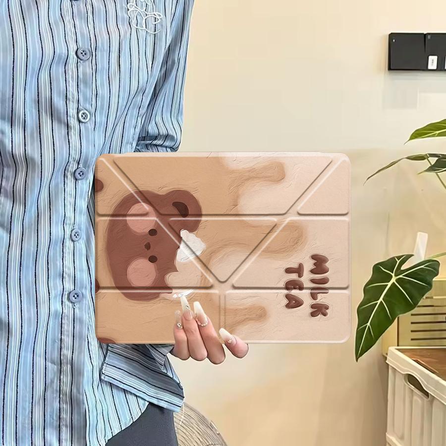 Чехол-держатель 'Молочный Мишка' для планшета iPad Air 4 5 M3 M2 1 2 M4 11 дюймов Mini 6 7 Pro 11-го 10-го 9-го 8-го 7-го 12,9 дюйма Pro 2025
