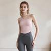 Asymmetrical slanted shoulder beautiful back yoga clothes, high elastic nude feeling Pilates training clothes with chest pads, one piece wholesale