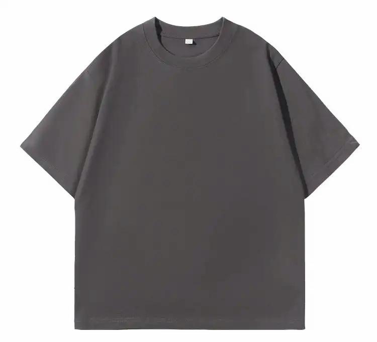 Cotton Blank Plain Tshirt Unisex Crew Neck Short Sleeve Loose Oversized Minimalist Daily Versatile Casual Streetwear Top