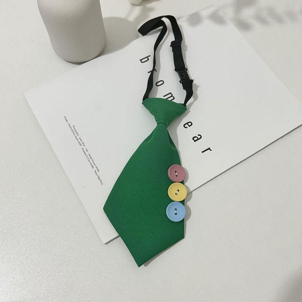 Multicolor Lazy Neckties Colorful Buttons Rubber Band Tie Creative Shirt Tie School Uniform