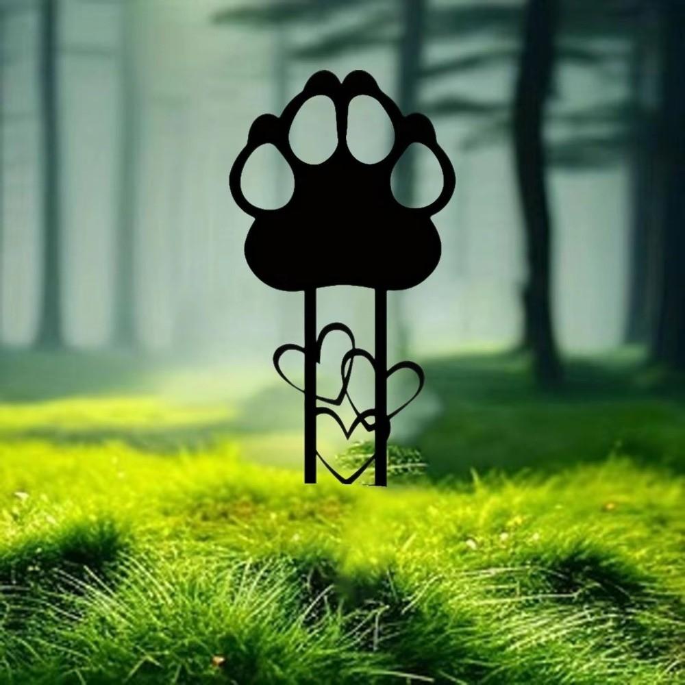 Sturdy Carbon Steel Pet Dog Grave Marker Silhouette Design Durable Waterproof Pet Memorial Stone Plaque Premium Quality