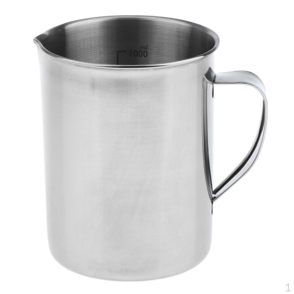 Stainless Steel Liquid Measuring Scale Cup Jug Pour Beaker Kitchen , 1000ml