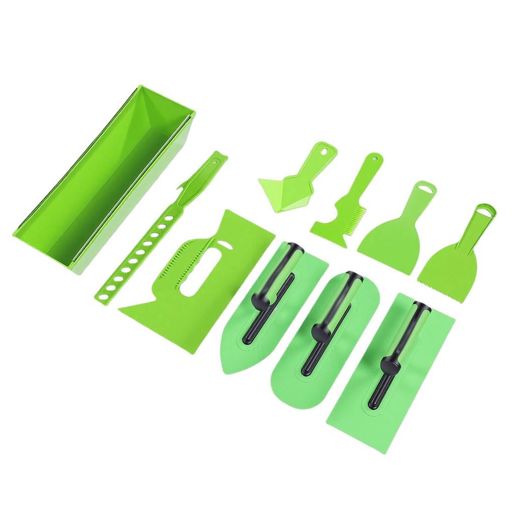 Plastic Trowel Kit Lightweight Ergonomic Handle Round   Pointed Trowels Plastering Set with Storage Bag for Wall Finishing