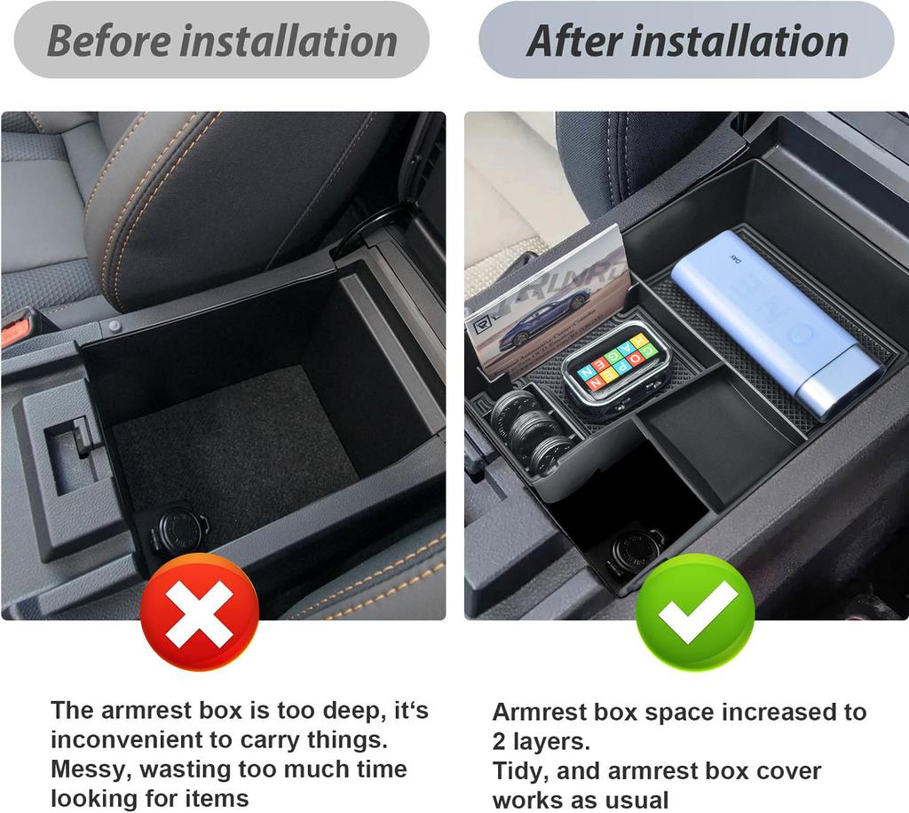 Для 2025 2025-2020 Subaru Outback & Legacy Органайзер на центральную консоль Лоток Бокс для хранения подлокотника Внутренние вторичные аксессуары для автомобиля