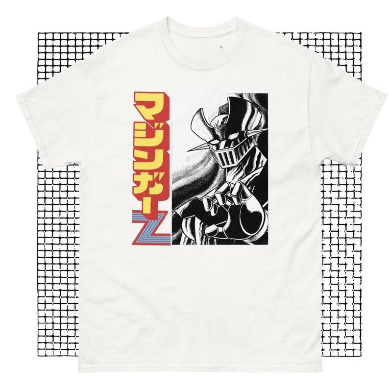 Mazinger Z Anime T-Shirt Classic Mecha Robot Graphic Tee Vintage Japanese Cartoon Apparel Unisex Cotton Shirt Sci-Fi Merch Fan
