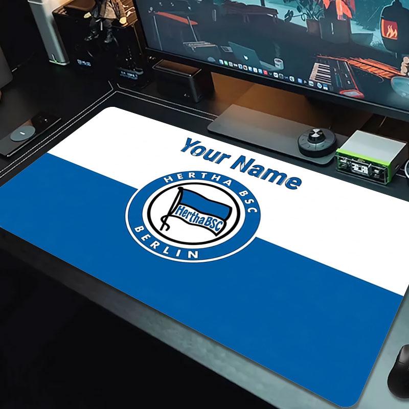 Hertha BSC Custom Name Large Size Mouse Pad Large Gaming Table Cushion Non-slip Laptop Tablet Big Mousepad XXL Mat Mini PC Playmat With Lock edge