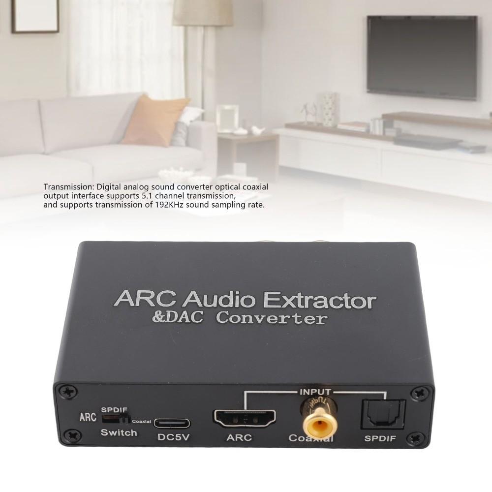 Supports Optical/Coaxial/for RCA Stereo/3.5mm Output HD Output ARC Sound Extractor for TV