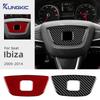 Для Seat Ibiza 2012 2013 2014 LHD RHD Декоративная рамка центральной нижней части руля автомобиля Накладка Аксессуар Настоящая наклейка из мягкого углеродного волокна