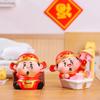 6Pcs God of Wealth Figurines Desktop Ornaments Cartoon Decorative Miniature Figures Small Sculptures