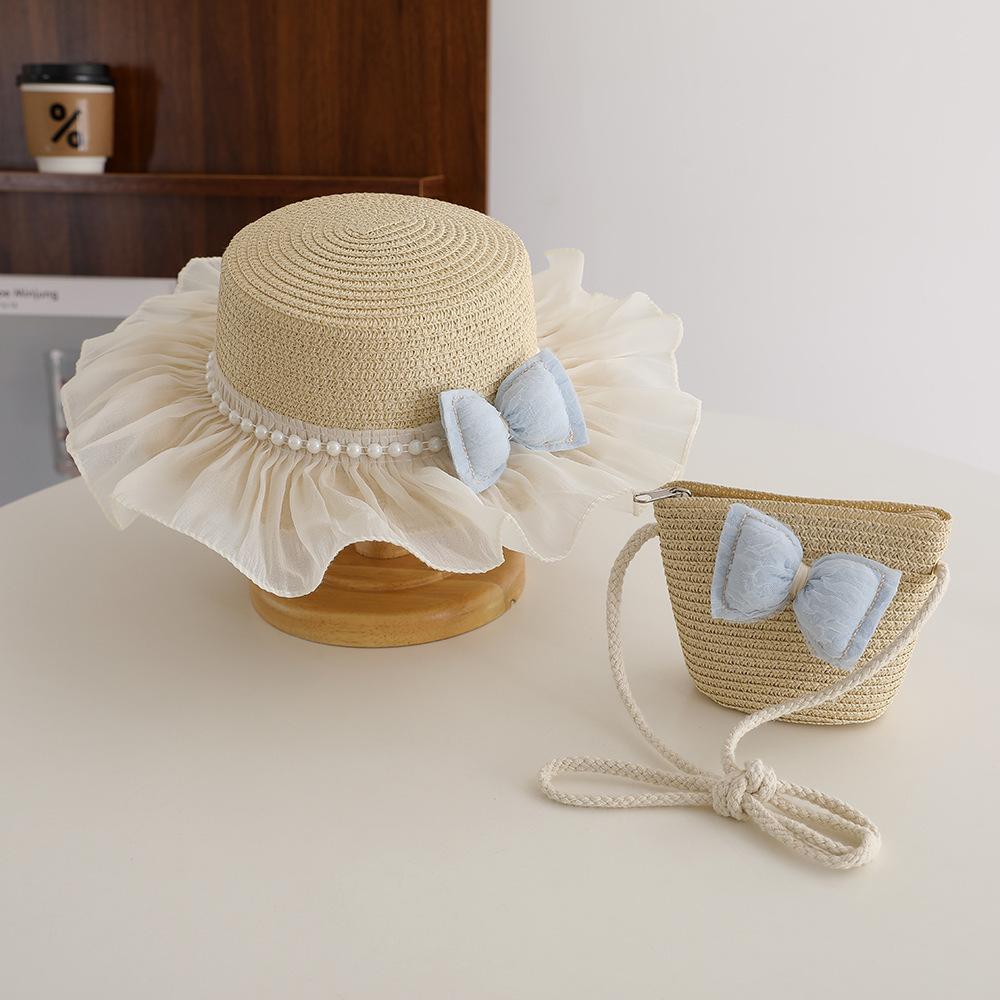 Summer Children's Sun Protection Beach Straw Hat Princess Girl's Vacation Woven Sun Hat