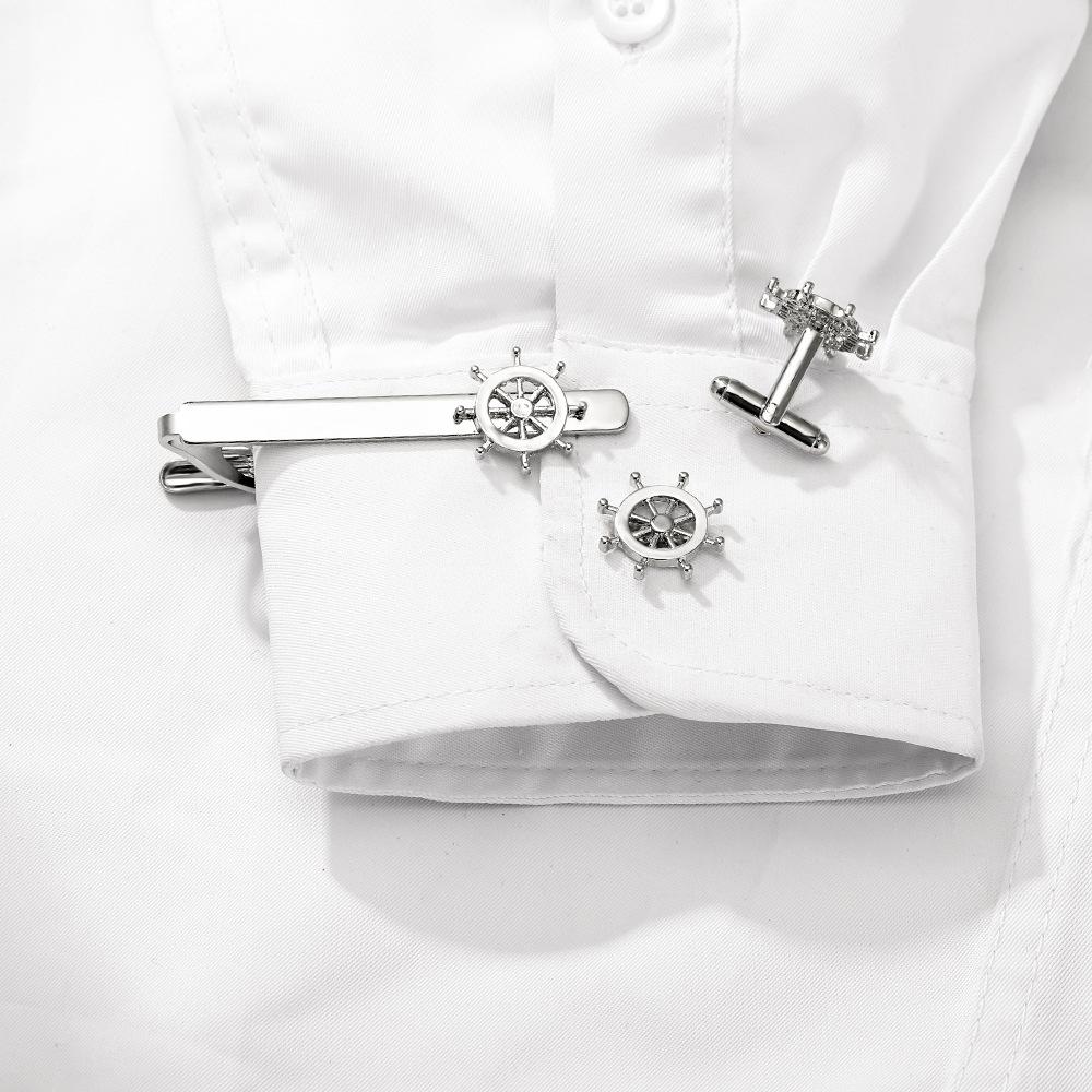 Качественная мужская зажим для галстука, профессиональный зажим для воротника, тип "Якорь и штурвал", простые и персонализированные аксессуары, европейский и американский