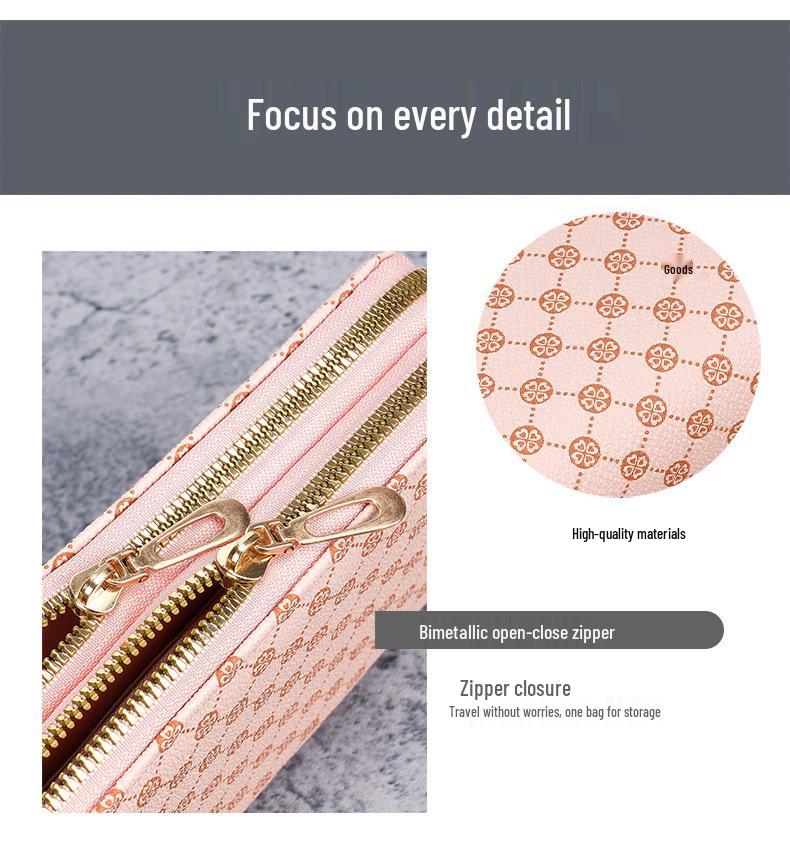 Women's Floral Fabric Wallet & Phone Clutch: Multi-functional Card Holder, Coin Purse, Money Clip with Zipper.