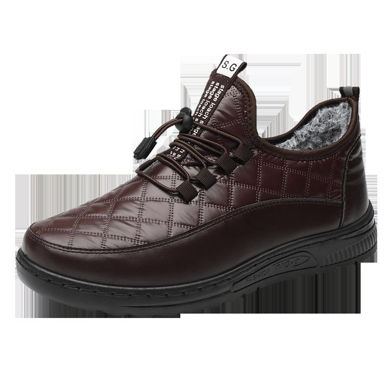 Прямые продажи с фабрики, осенне-зимняя, новая, для мужчин и женщин среднего и пожилого возраста, флисовая, утолщенная, удобная, теплая, хлопковая обувь из ПУ, дышащая, не