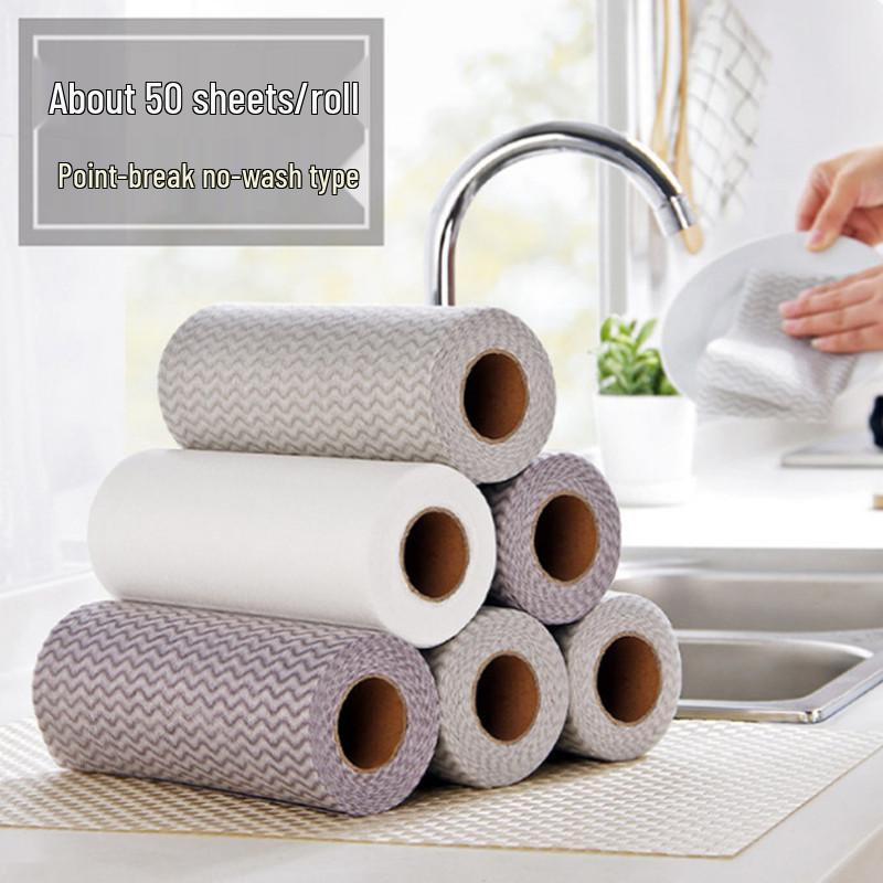 Моющийся полосатый нетканый одноразовый рулон салфеток для мытья посуды для уборки кухни