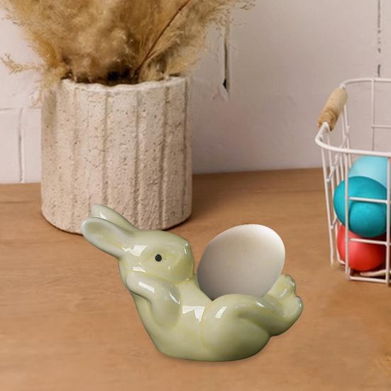 Подставка для яиц в виде лежащего кролика Yousheng, керамическая подставка для яиц в виде кролика, пасхальное украшение, подставка для яиц всмятку, обеденный стол, сувениры для весенней домашней вечеринки
