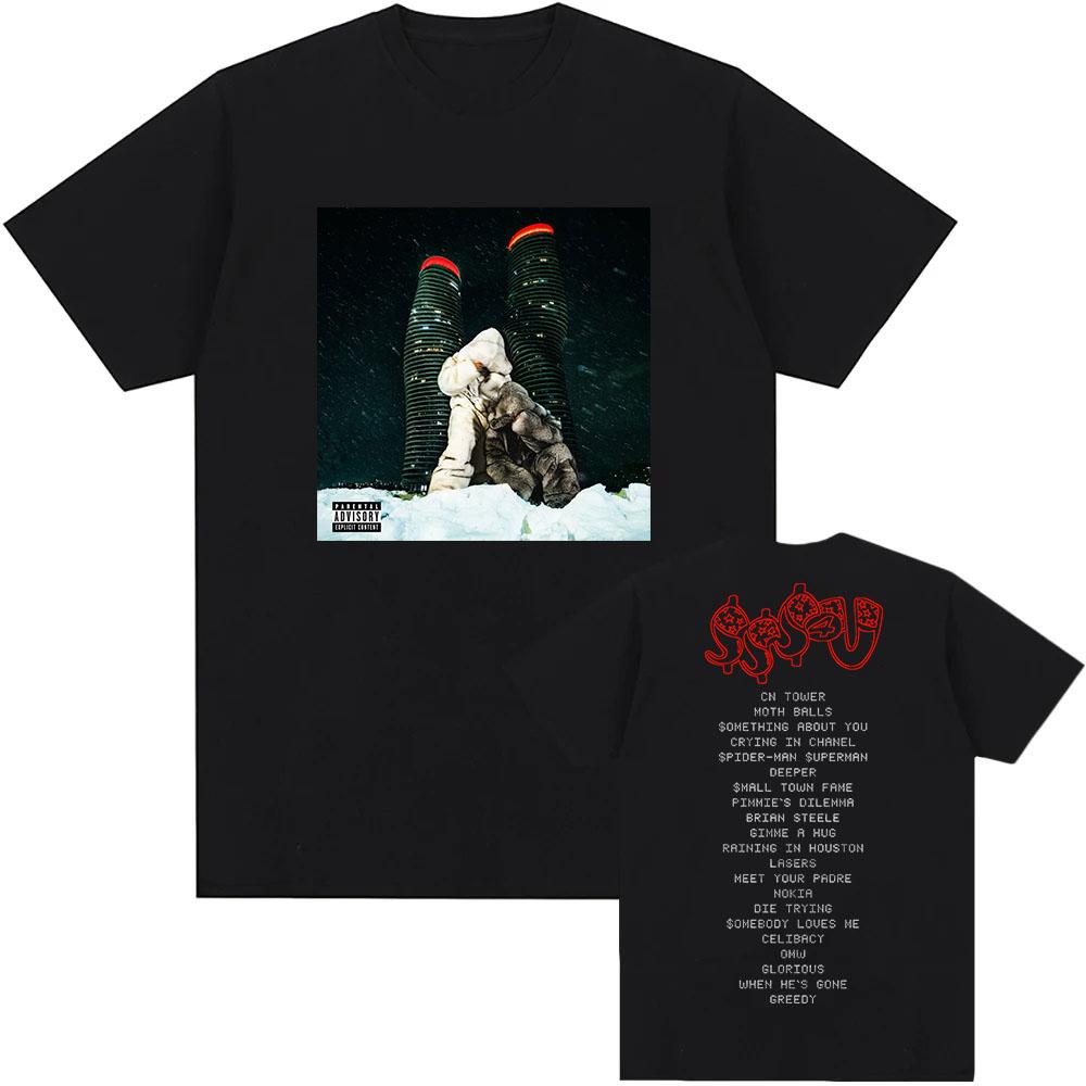SSS4U $ome $exy $ongs 4 U 2025 Альбом Футболки Рэпер PARTYNEXTDOOR и Дрейк Графическая футболка Хлопковые футболки Мужская Женская одежда Унисекс