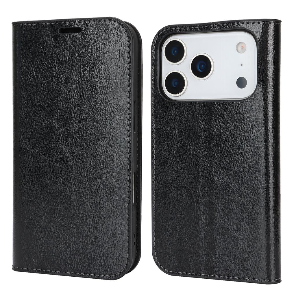 For iPhone 17 Pro Case Crazy Horse Texture Split Leather Wallet Phone Cover