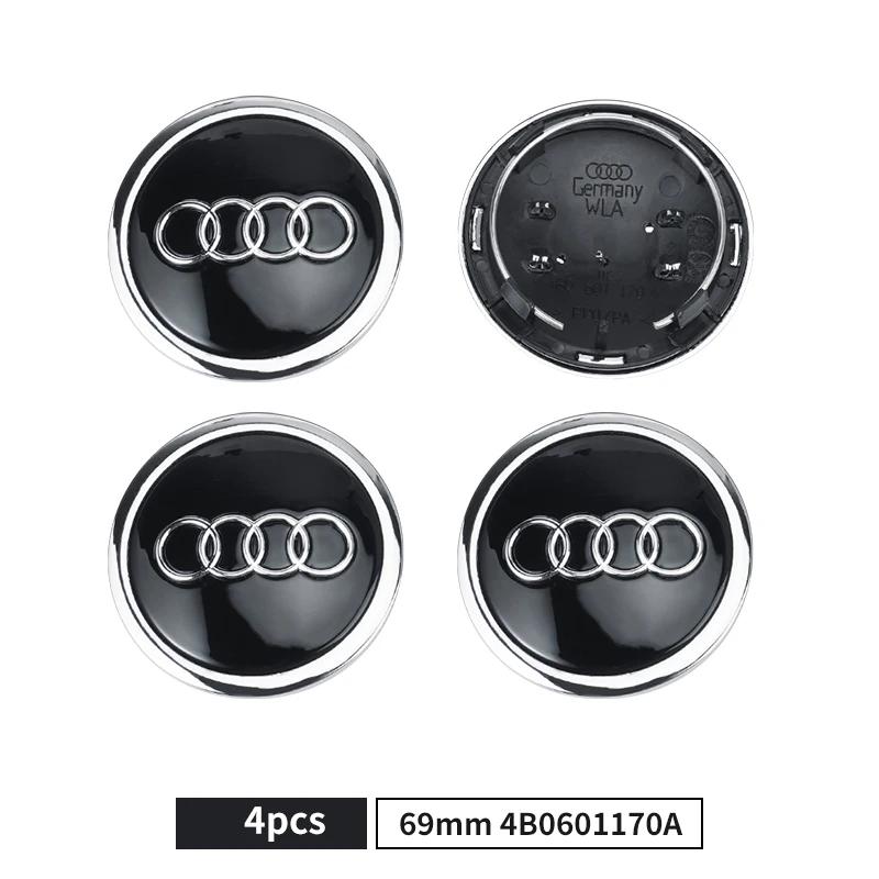 For Audi A5 60/61/68/69mm Badge Car Wheel Center Hub Cap Covers Auto Rim Cover For Audi A8 A5 A6 C5 C6 C7 A7 A1 A3 A4 B5 B6 B7 Q3 Q5 Q7 TT