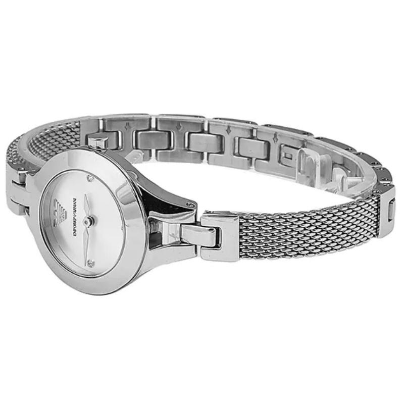 Emporio Armani Женские кварцевые часы-браслет Chiara из нержавеющей стали, цвет серебристый, AR7361