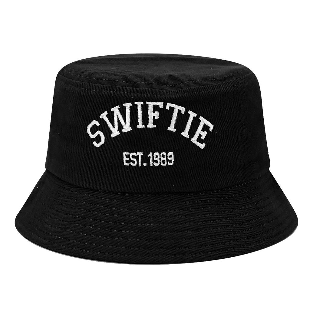 New SWIFTIE embroidered bucket hat trendy summer fashion fans fan hat couple sunscreen basin hat breathable