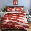 HD Meat Bacon Food Print Bedding Set Duvet Cover 1 Duvet Cover 2 Pillowcases Adult and Children Bedding Set Luxury for Gifts