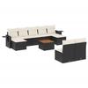 VidaXL Salon de Jardin avec Coussins 10 pcs, Canapés de Terrasse, Ensemble de Meubles de Patio, Mobilier d'Extérieur, Noir 3257092