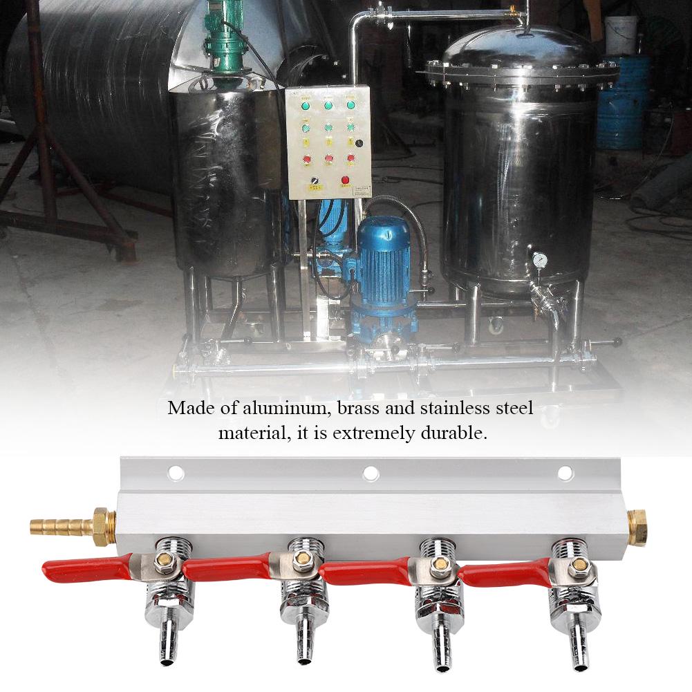 Muti way Home Co2 Gas Manifold Distribution Splitter Beer 4 Way