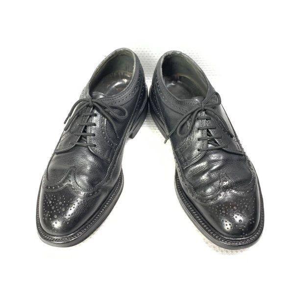 70s-80s Vintage/FREEMAN/Long Wingtip Business Shoes/7E/25.5cm/Black/(USED)