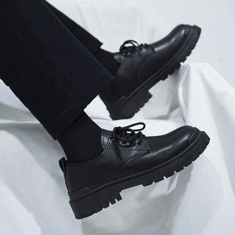 Мужские кожаные ботинки осень новые британские платформа повседневные мужские туфли формальные туфли шеф-повара низкие ботинки Мартин