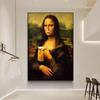 Fun Mona Lisa Drinking Beer, Famous Posters and Prints In Oil Painting, Living Room, Home Decoration Wall Art