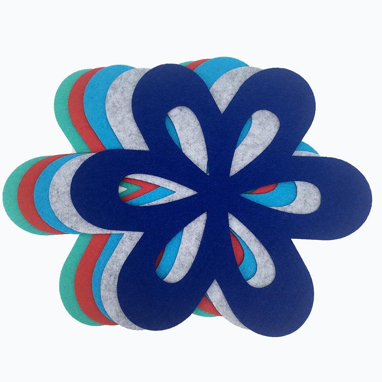 Flower-Shaped Felt Placemat & Pot Holder Set for Frying Pans and Bowls