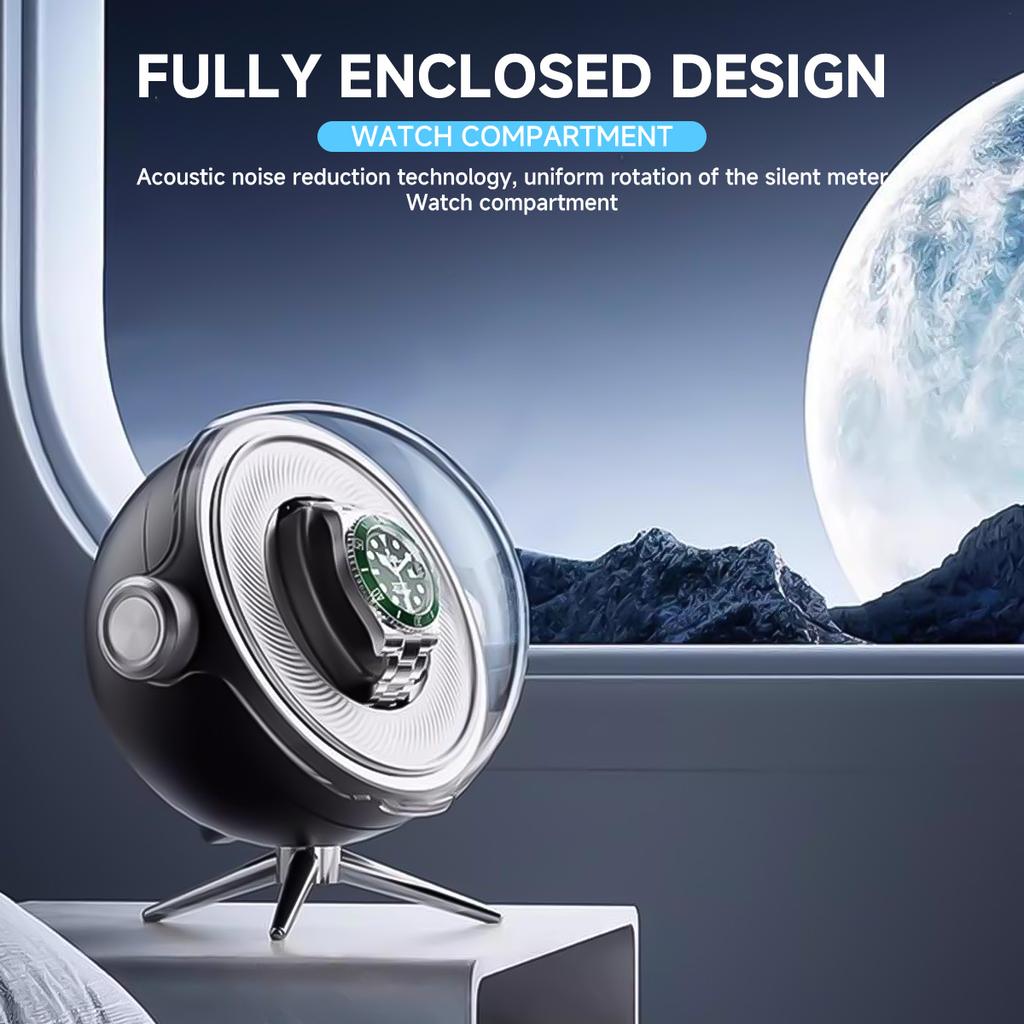 High End Silent Breathing Light Watch Winders Holder Open Lid Stop Run Anti Magnetic Extremely Watch Case Box Customized Logo