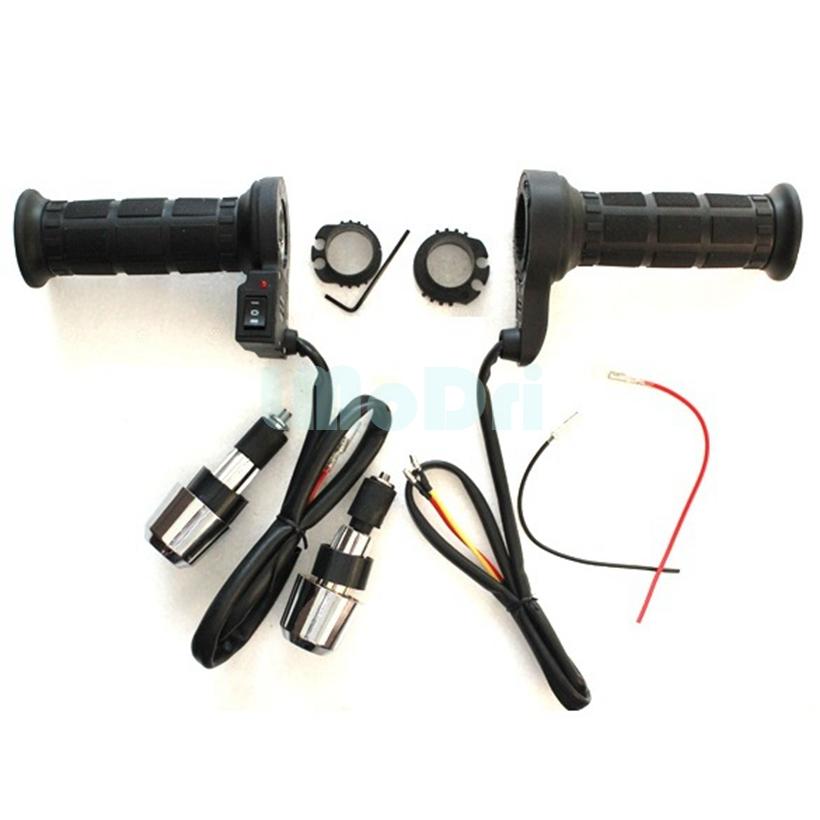 Мотоциклетные ручки с подогревом, 7/8 дюйма, 22 мм, горячая ручка для скутера, мотоцикла, грелка для рук с перекладиной