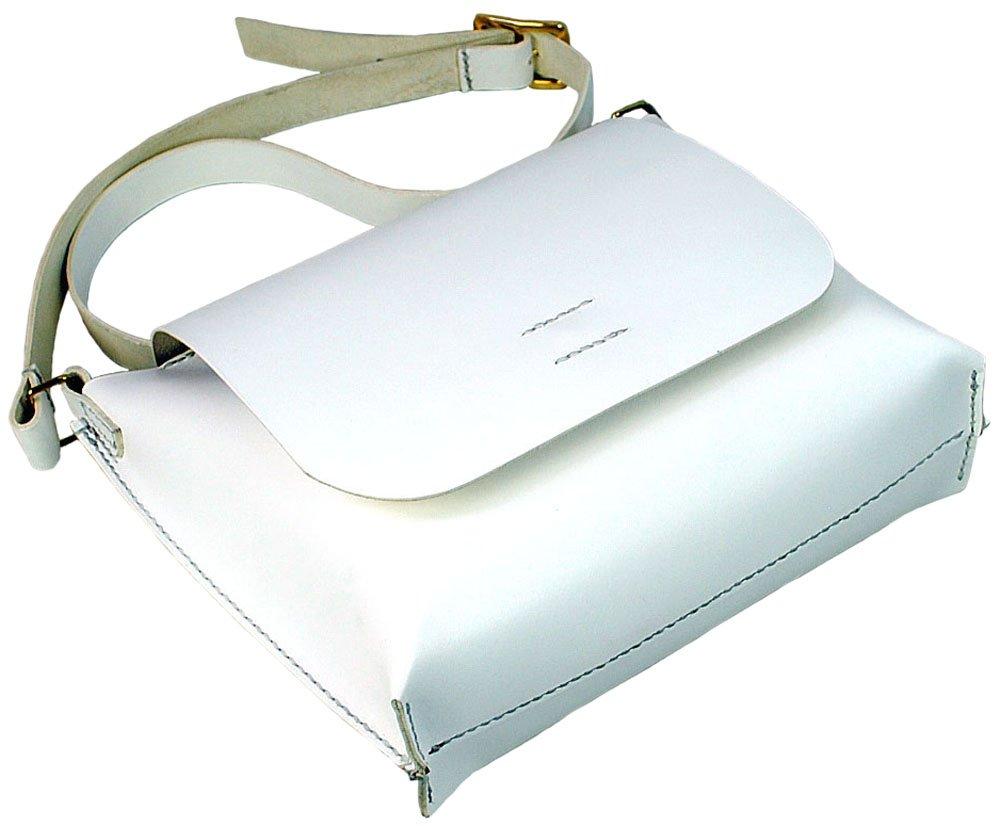 Zenith Genuine Leather Hand-Stitched Shoulder Bag for Men and Women, B-0139 (White)