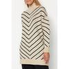 Трикотажный свитер в каменную полоску с высоким воротником Tctaw24ak00101