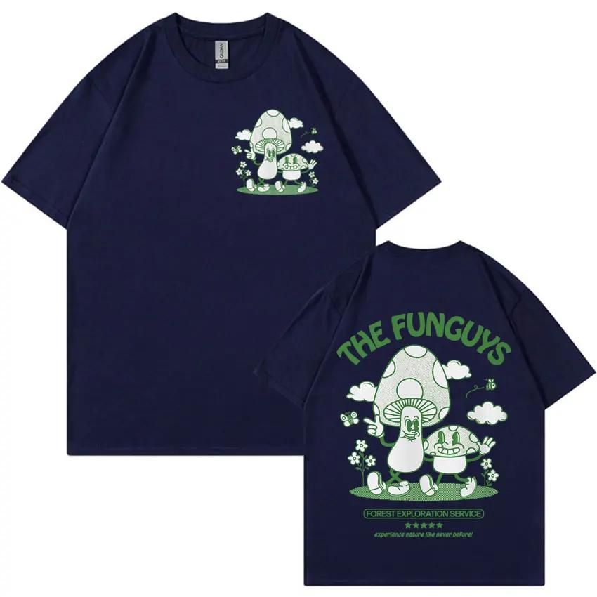 THE FUNGUYS Funny Shroom T-shirts Unisex Mushroom Retro Cartoon T-shirt Men Fashion O-Neck Humor Short Sleeve T Shirt Streetwear