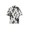 Рубашка свободного кроя с коротким рукавом и принтом Color Block Casual Shirt Men Shirts Black White 7380571-020