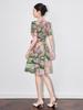 High-Quality Age-Defying Swing Skirt: Women's Summer Vacation Waist-Cinching Printed Dress