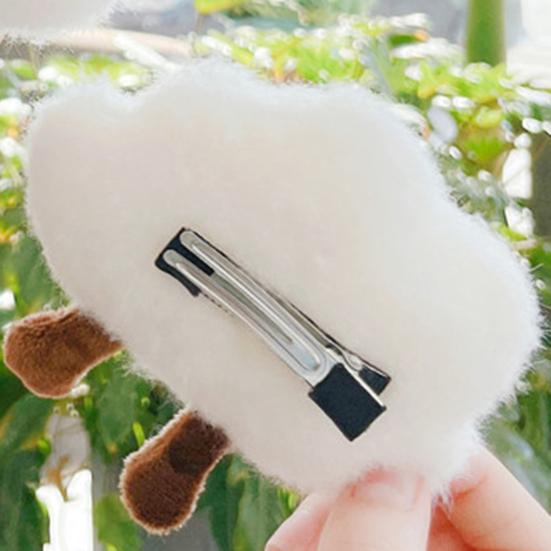 Hair Clips Fluffy Decoration Plush Cartoon Clouds Brooch Pin for Ornament