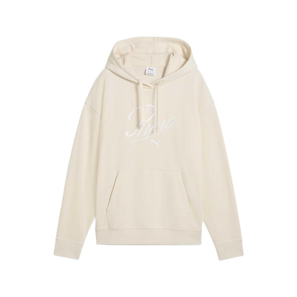 Puma Warm Comfortable Soft Hooded Pullover Long Sleeve Sweatshirt Women Sweatshirt Beige 688941-87