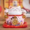 4,5-дюймовая керамическая монетница Maneki Neko Lucky Cat Fortune Colored Cat Golden Circle Home Decoration Gift Feng Shui Figure