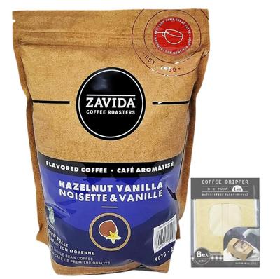 Кофейные зерна ZAVIDA Hazelnut Vanilla Whole Bean 907 г x 2 одноразовых кофейных фильтра в комплекте