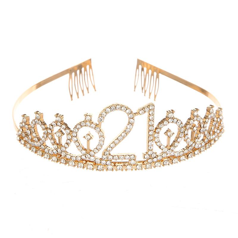 Модный сплав цифровая корона ободок со стразами корона на день рождения головной убор для мальчишника выпускной бал аксессуары для волос