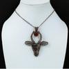 Подвеска из сердолика, медная проволока, кулон с бычьим лицом, медные украшения, кулон с драгоценным камнем, ювелирные изделия ручной работы, подарок на помолвку