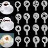 16 шт., трафареты для кофе, латте, DIY, украшение торта, капучино, пенопластовый инструмент